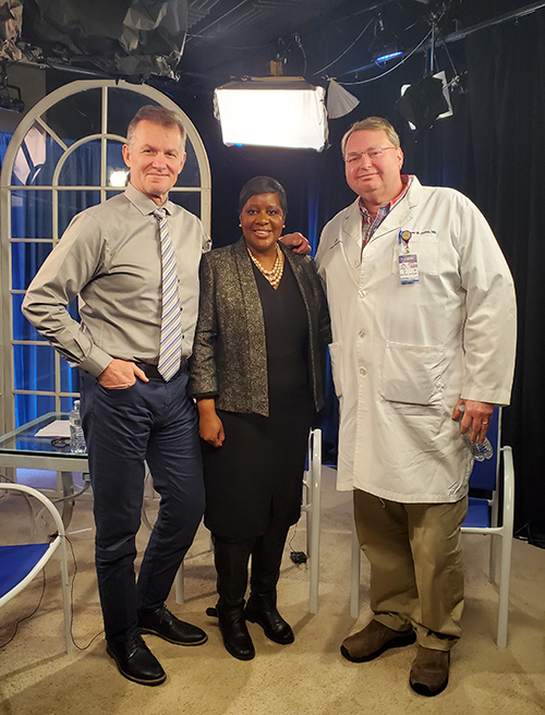 Dr. Mark Duffield and Dr. Matthew Jaffe with Dr. Romona Jackson Jones