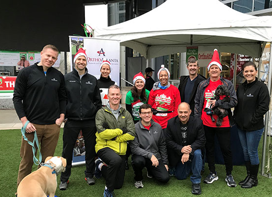 OrthoAtlanta physicians and staff at 2018 Jingle Bell Run hosted by the Arthritis Foundation of Georgia