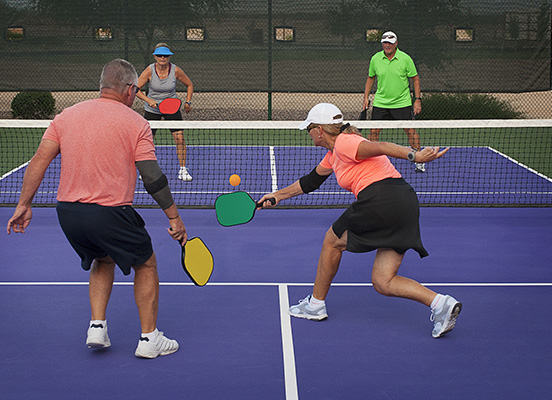 Playing pickleball