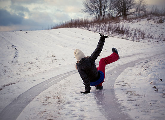 Slip on ice