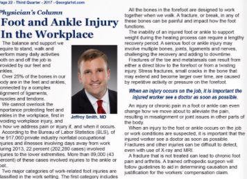 Foot and Ankle Injury in the Workplace