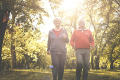 Senior couple going for a walk