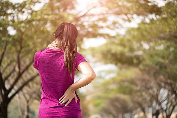 Woman with back pain