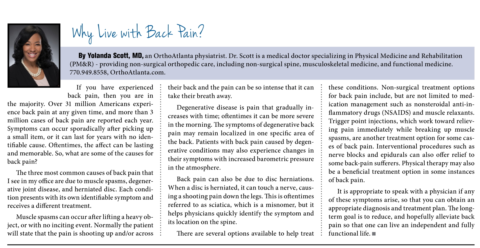 Why Live with Back Pain by Dr. Yolanda Scott Why Live with Back Pain by Dr. Yolanda Scott