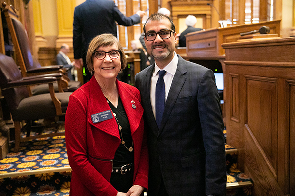 Dr. Snehal Dalal with Senator Kay Kirkpatrick at the Georgia state capitol