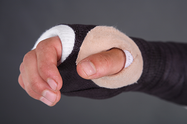 Close Up of Hand in a Cast